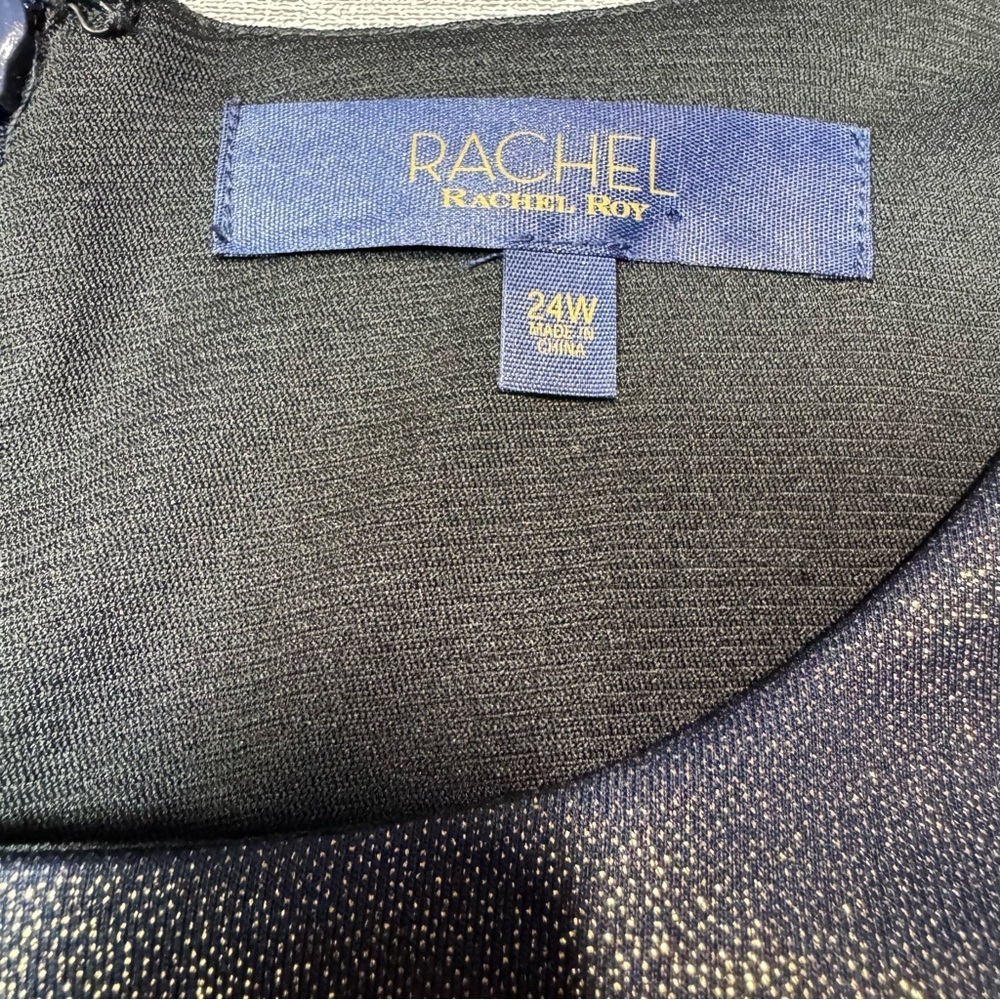 NWT New $139 Rachel Roy Augustine Metallic Ruffle Dress Size 24W - Picture 6 of 10